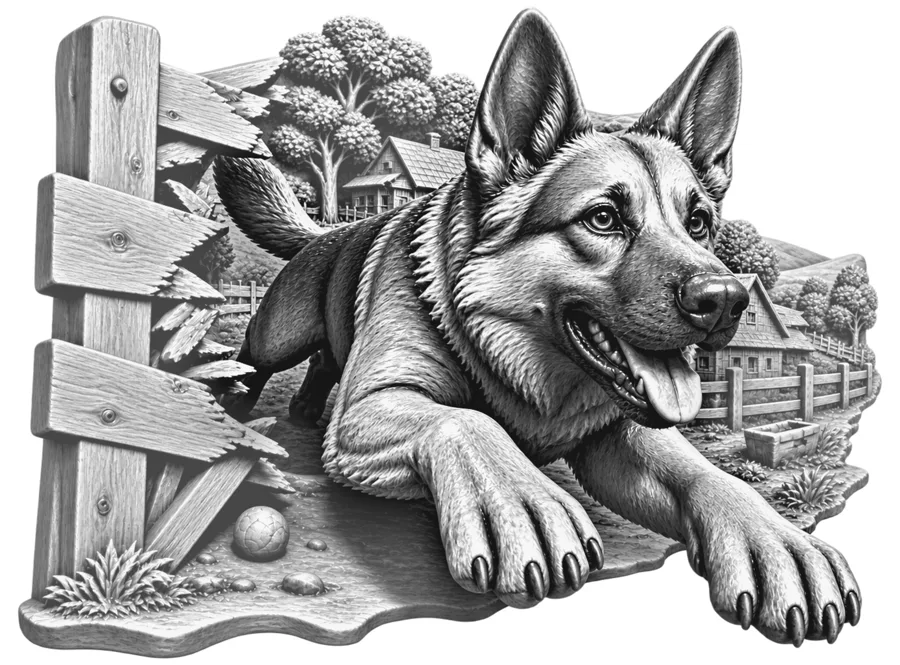 German Shepherd laser file