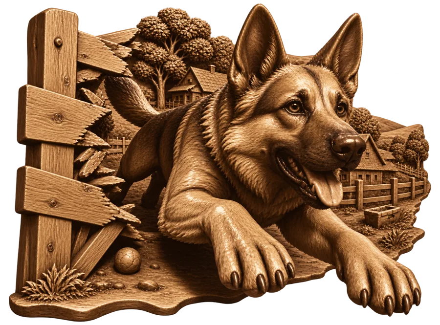 German Shepherd wood preview