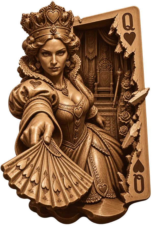 Queen of Hearts wood preview