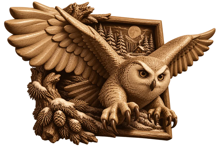 Snow owl wood preview