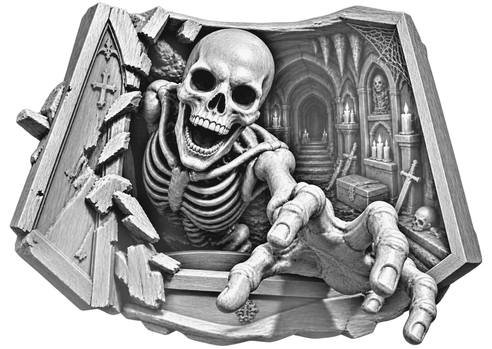 Crypt Skeleton laser grayscale file