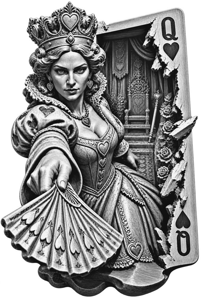 Queen of Hearts laser grayscale file