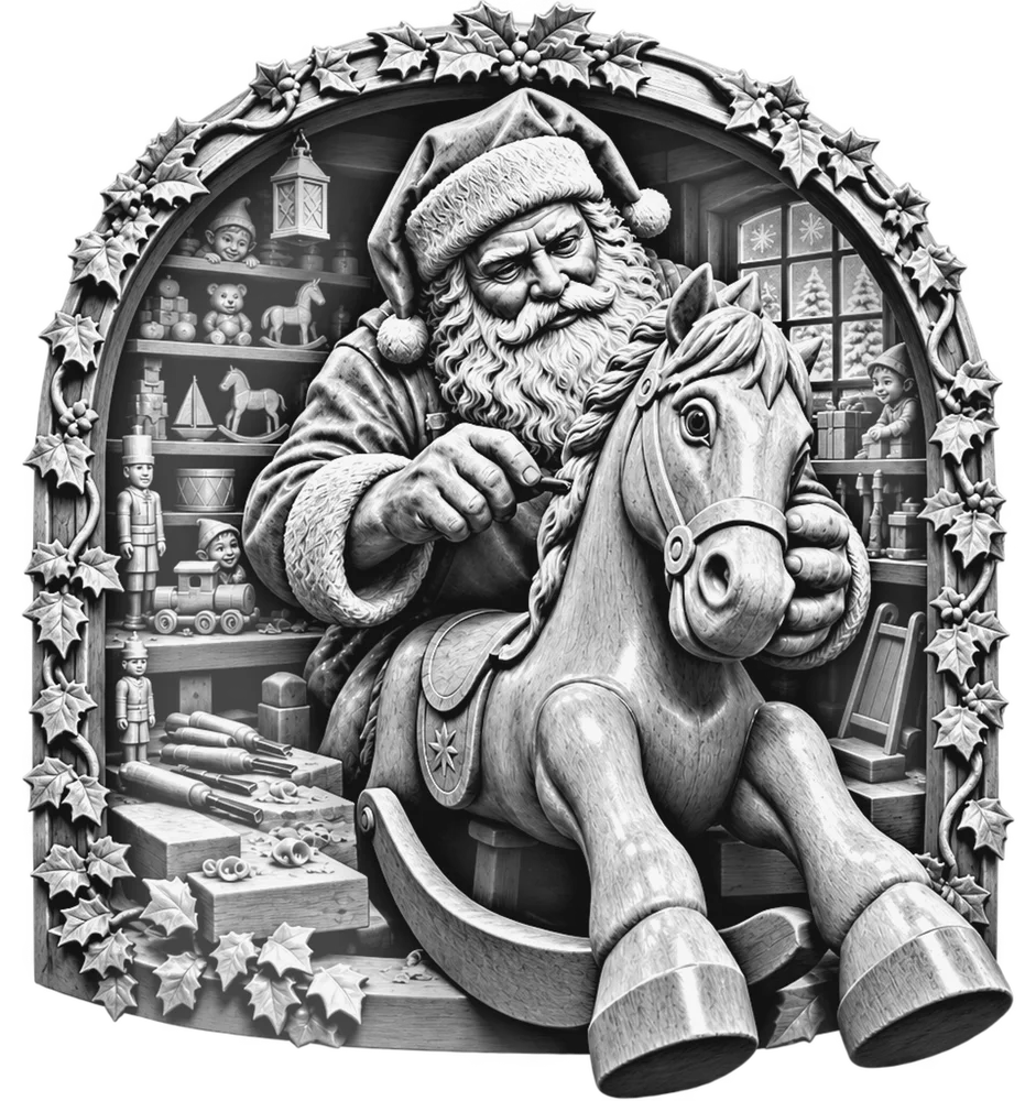Santa's Workshop laser grayscale file